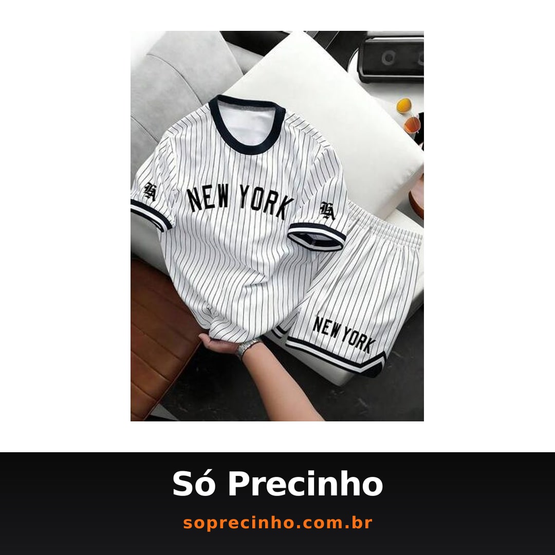Chillumni Conjunto de Camiseta Casual de Verão com Gráfico, Manga Curta e Decote Redondo Listrado