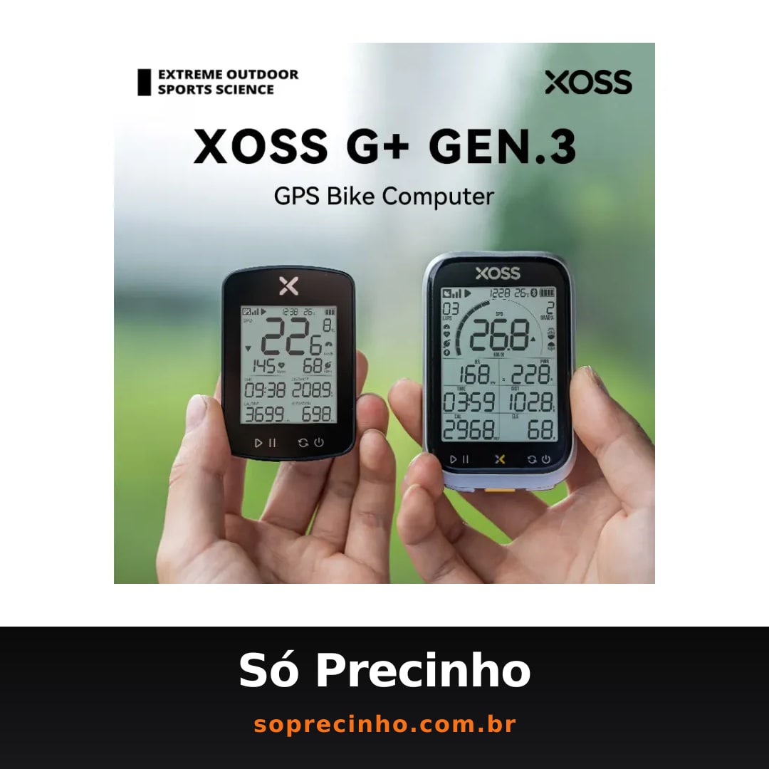 XOSS G + Gen.3 Computador de bicicleta GPS Sem Fio Digital Computador de ciclismo ANT + Cadência Velocidade Inteligente Bicicleta Odômetro Luzes Conexão
