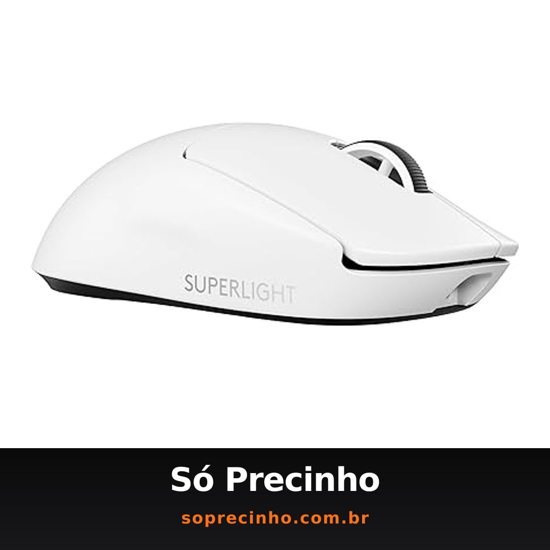 Mouse Gamer Sem Fio Logitech G PRO X SUPERLIGHT 2 com Tecnologia LIGHTSPEED, Ultraleve, Switch LIGHTFORCE, Sensor HERO 2 com 44K DPI, 5 botões programáveis e Bateria Recarregável - Branco