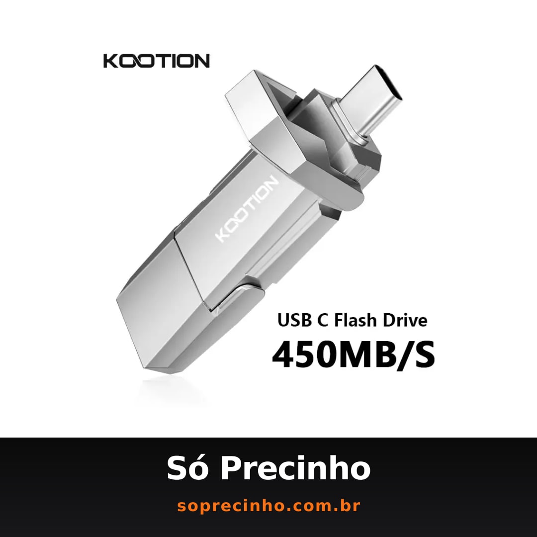 KOOTION U54 Pendrive USB C Flash Drive 256GB 512GB 450 MB/s USB 3.2 Gen2x2 Dual Drive USB & Type C Pendrive para computador iPhone16