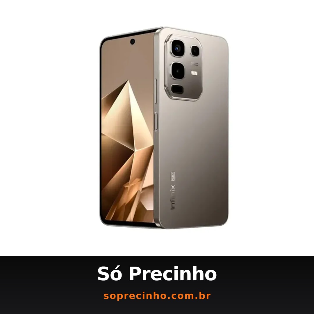 Smartphone Infinix Note 50X 5G 8GB RAM 256GB De Armazenamento Tela 6,67" Polegadas HD+ 120HZ Câmera 50MP + Selfie 8MP Bateria 5200mah NFC, DTS Áudio - Cor Cinza