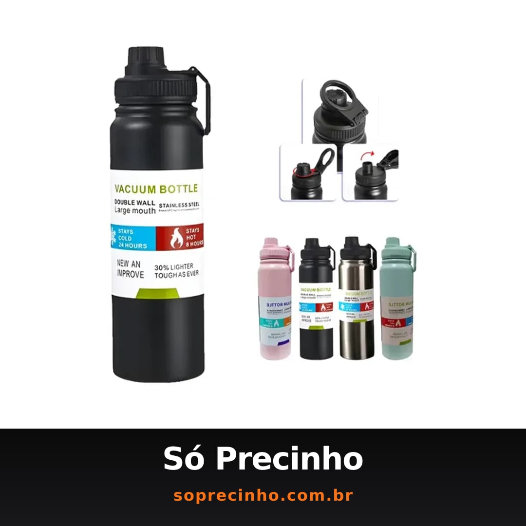 800mlgarrafa Térmica Água Squeeze Inox Academiaquente E Frio