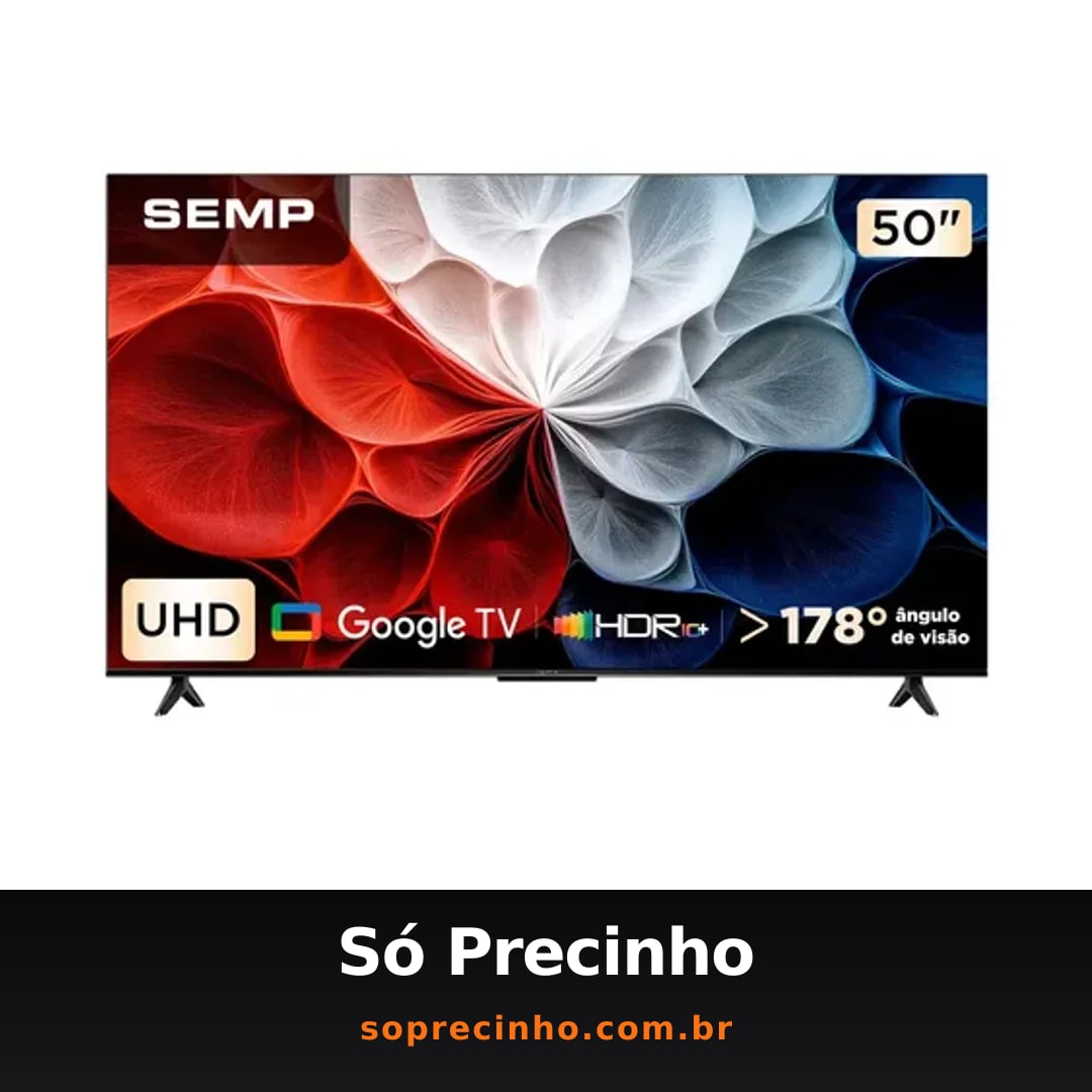 Smart Tv Semp 50 Led Hva 4k Android Wifi Bluetooth 3 Hdmi Google Tv 60hz Hdr10+ 50s62