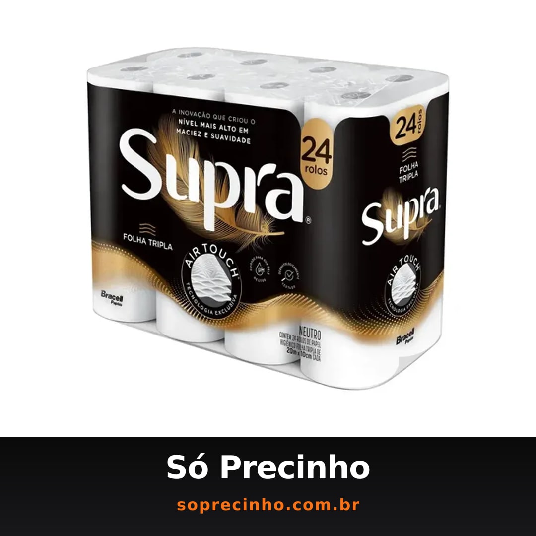 Papel Higiênico Supra Folha Tripla 24 Rolos
