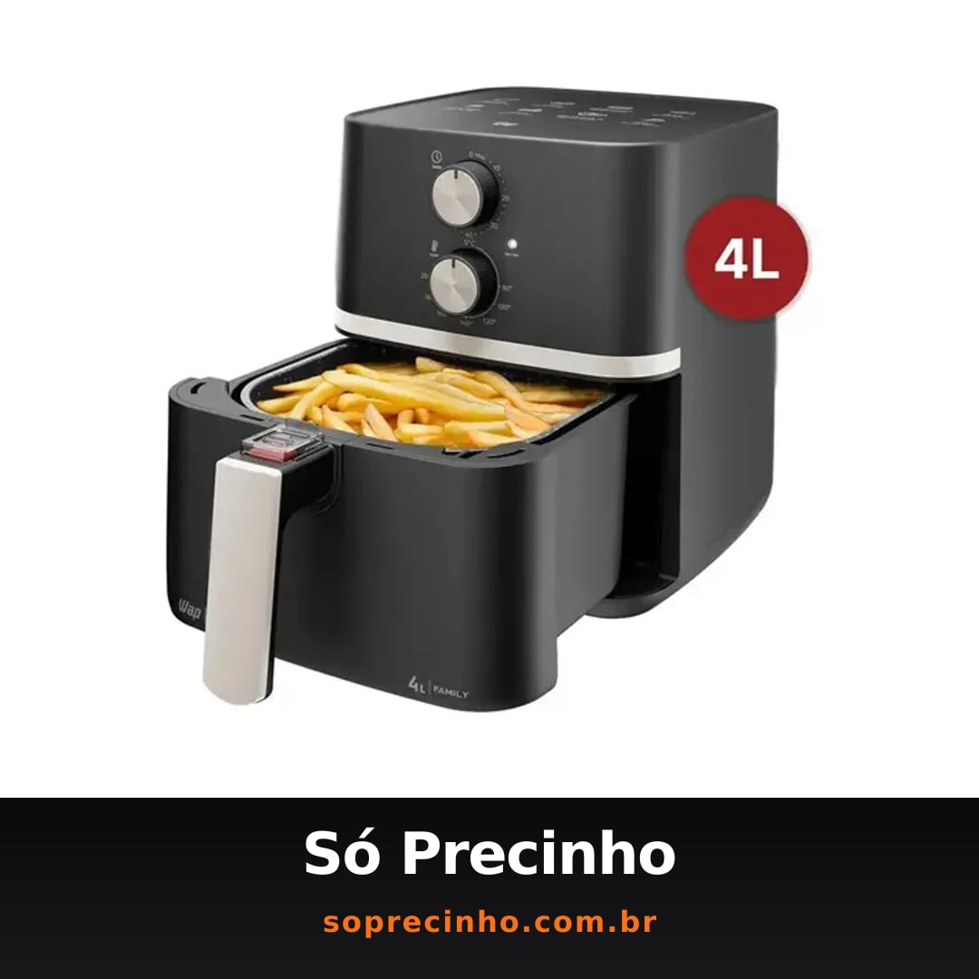 Fritadeira Elétrica Wap Air Fryer Family 4l Antiaderente E Com Desligamento Automático 1500w