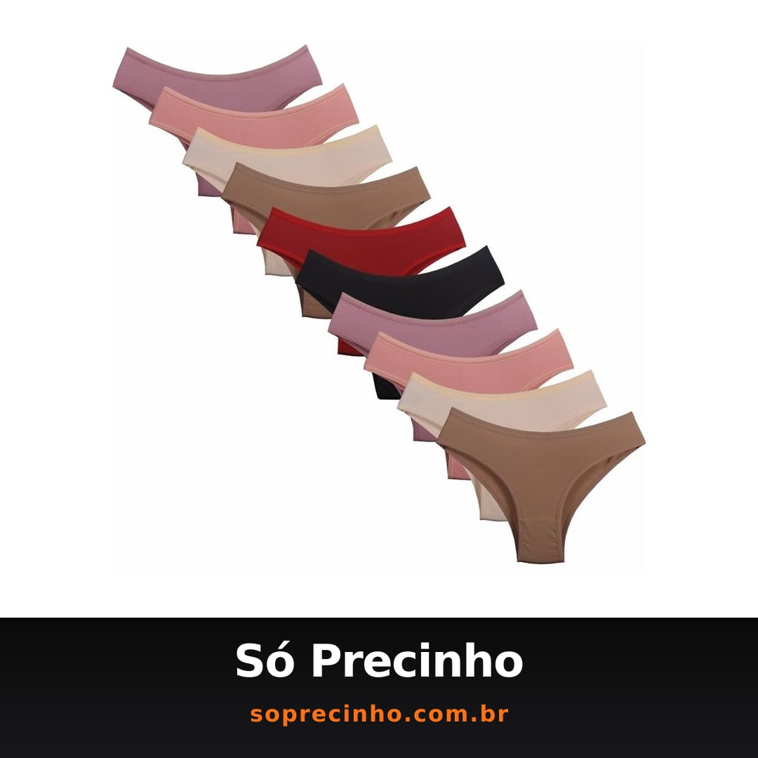 Kit 5 Calcinhas 100% Algodão Confortável Básica Cores Variadas